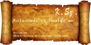 Kolozsvári Szalóme névjegykártya